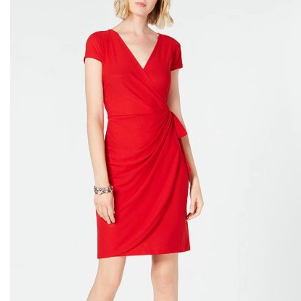 INC red wrap dress